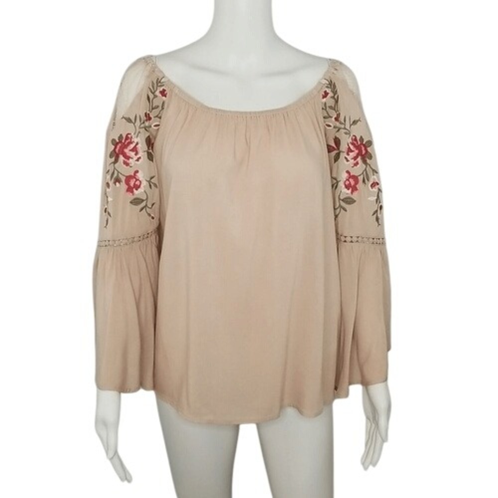 Umgee Boho Cold Shoulder Tan‎ Top